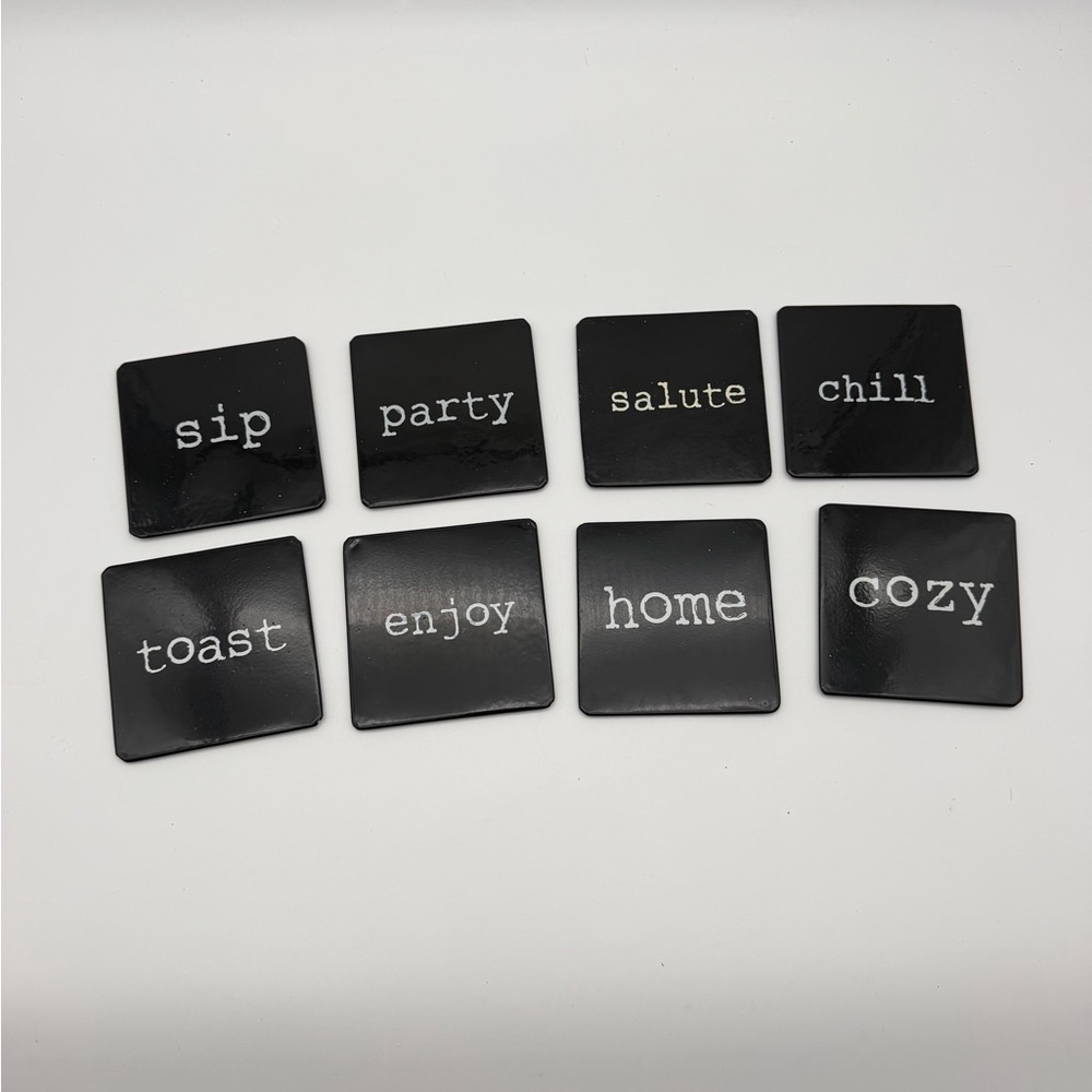 Joseph‎ A. Collection Distressed Metal coasters with caddy